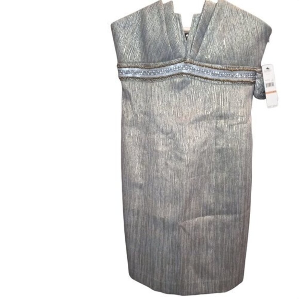 Laundry by Shelli Segal Embellished Gold Dress Size 2 NWT